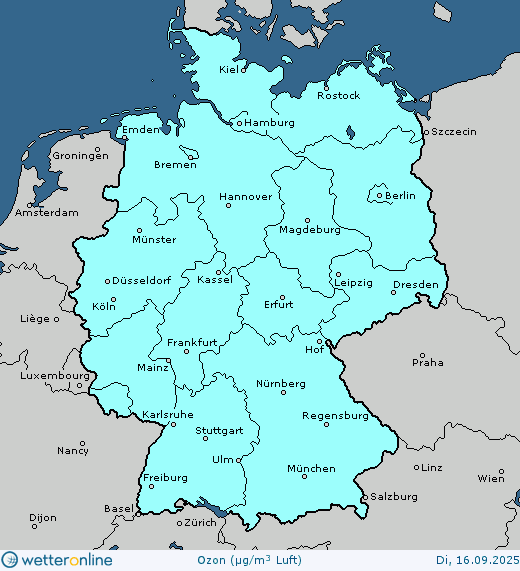Farbkarte Luftqualität Deutschland